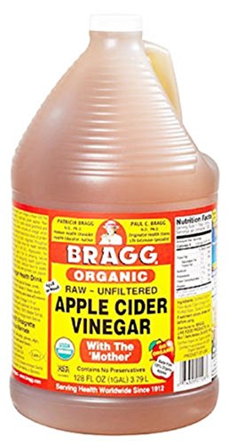 Bragg organic raw unfiltered apple cider vinegar for hydrochloric acid deficiency and flea treatment