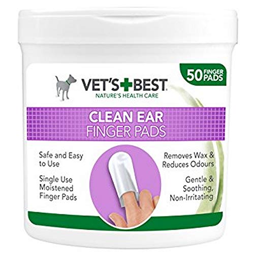 Vet's best nature's health care clean ear finger pads easy to use removes wax odors