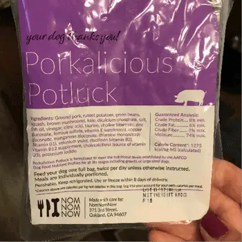 Nomnomnow Porkalicious Potluck handmade dog food monthly subscription food for german shepherd dogs