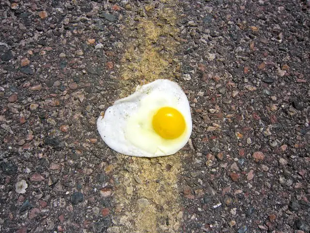 pavement asphalt sidewalk seven second rule too hot back of hand barefoot hot enough to fry an egg