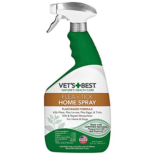 Vet's Best flea and tick home spray how to use on dog fur certified natural