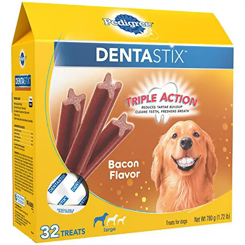 Tastiest dental chew most delicious bacon flavored dog treat freshens breath