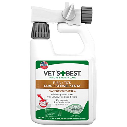 Vet's Best flea tick yard kennel spray hose attachment kills mosquitoes larvae eggs