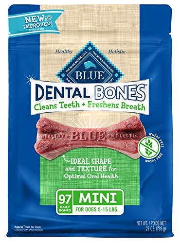 Blue buffalo dental bones clean teeth freshen breath for all dog breeds