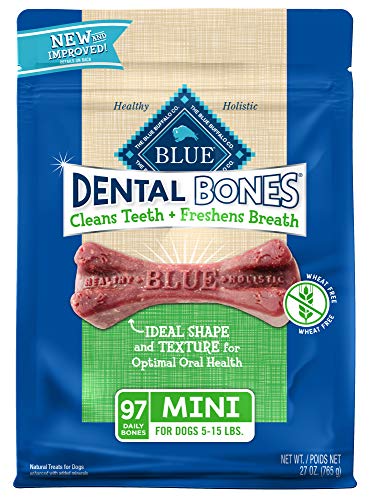 Blue buffalo dental bones clean teeth freshen breath for all dog breeds