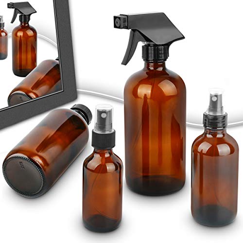Esarora amber dark glass spray bottles for essential oil storage application