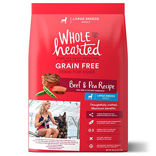 WholeHearted complete adult nutrition with probiotics grain free dog food large breed