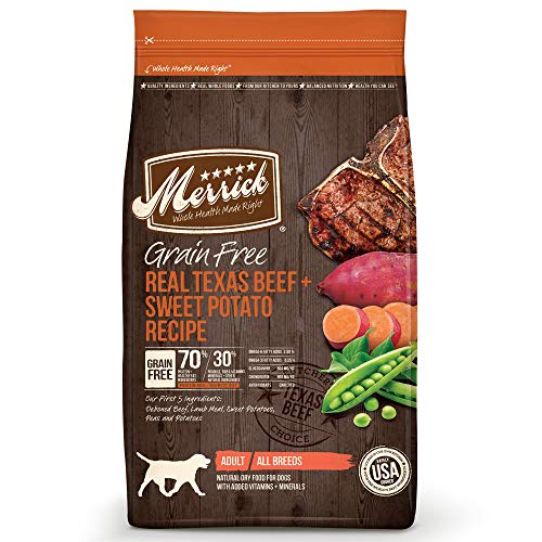 Merrick dog food brand comparison real Texas beef sweet potato