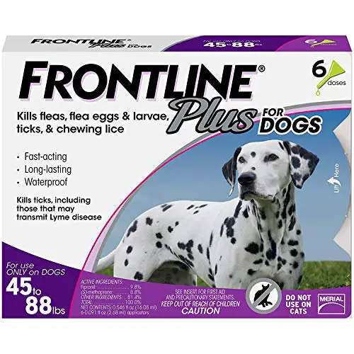 Frontline Plus flea tick topical spot treatment for dogs waterproof