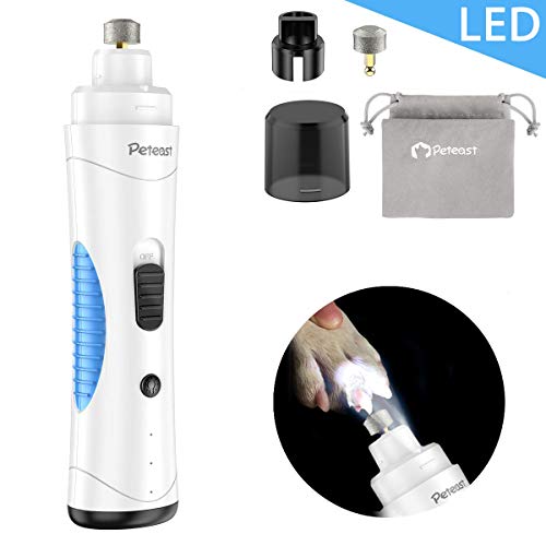 Peteast pet nail grinding tool with LED light for dogs