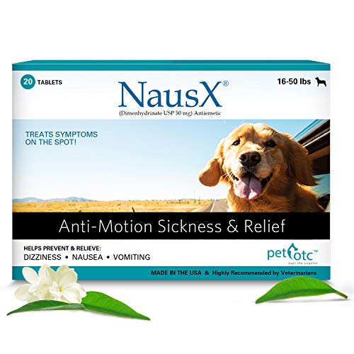 Sedate your dog with dramamine NausX dimenhydrinate USP antiemetic