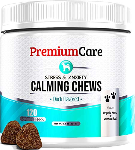 Stress anxiety calming chews help with treat training make nail trimming easier