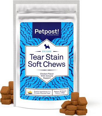 Pet Post soft chews prevent dog eye tear stains in fur