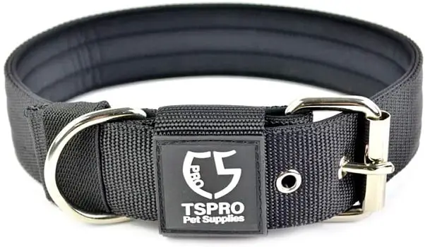 TSPRO adjustable dog collar with D ring indestructible option