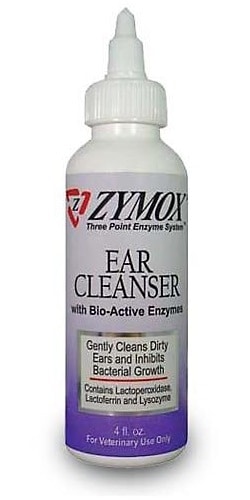 Zymox Ear Cleanser for cleaning dog ears before using coconut oil