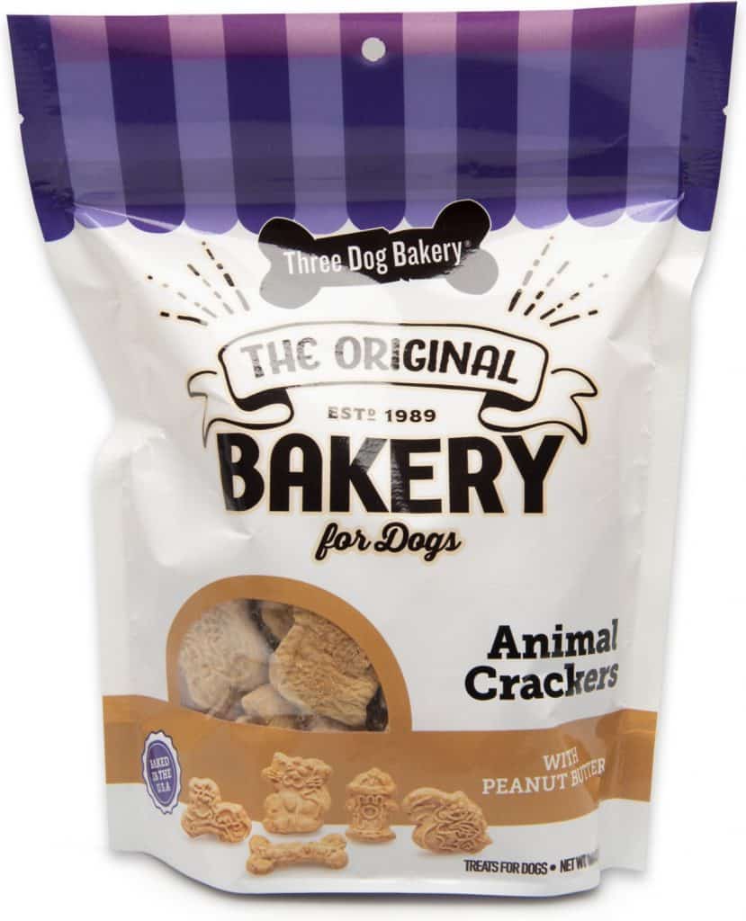Three Dog Bakery Peanut Butter Animal Crackers safe treat for dogs