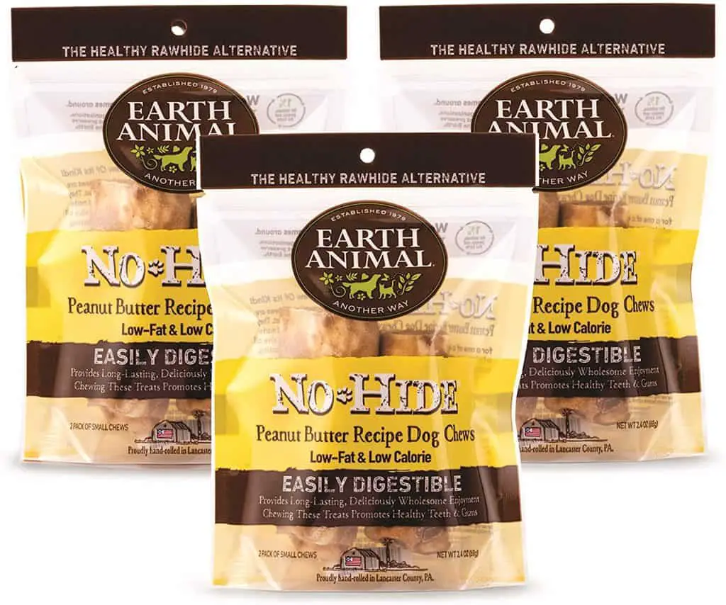 Earth Animals No Hide peanut butter dog chews low calorie treats