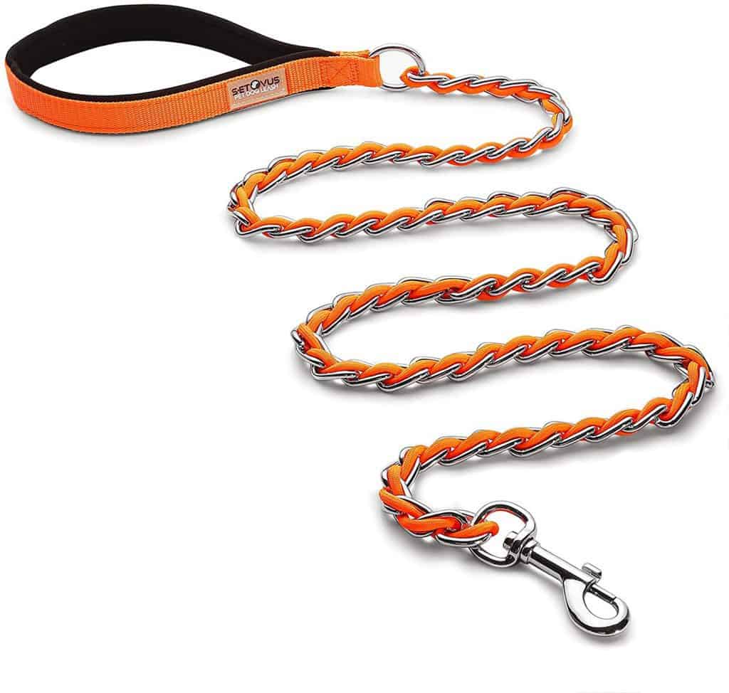 S-ETOVUS chain rope leash withstands aggresively chewing dogs