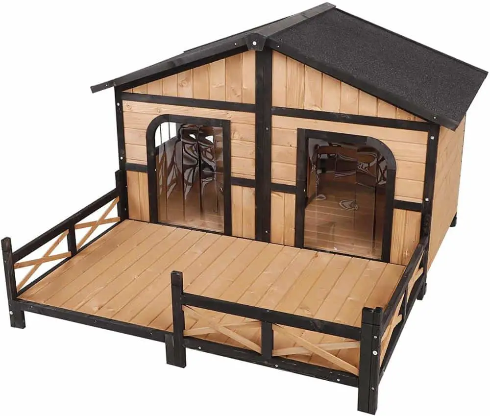 PawHut Dog Cabin great for huge XL dogs with porch winter dog house