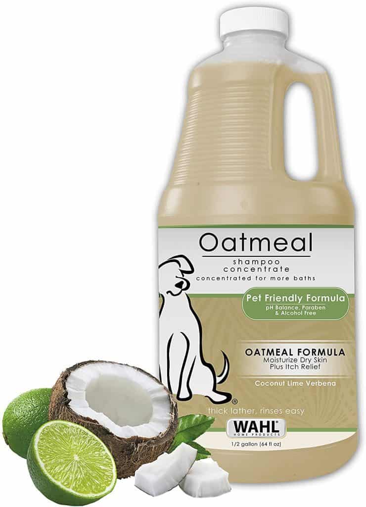 WAHL Dry Skin Itch Relief Pet Shampoo best hypoallergenic oatmeal coconut lime verbena allergies