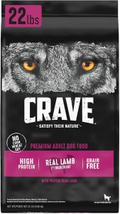 Crave grain free high protein dry dog food with lamb for high energy shedding canines