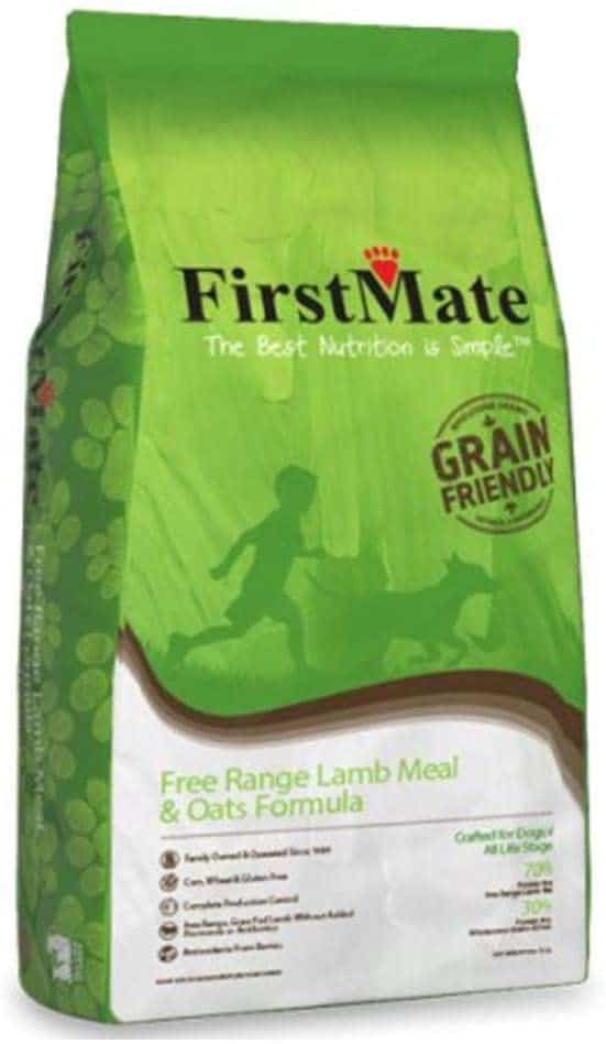 FirstMate single protein source grain friendly free range cage free dog food