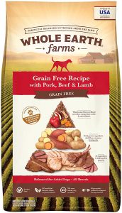 Whole Earth Farms inexpensive high quality food for shedding dogs on a budget
