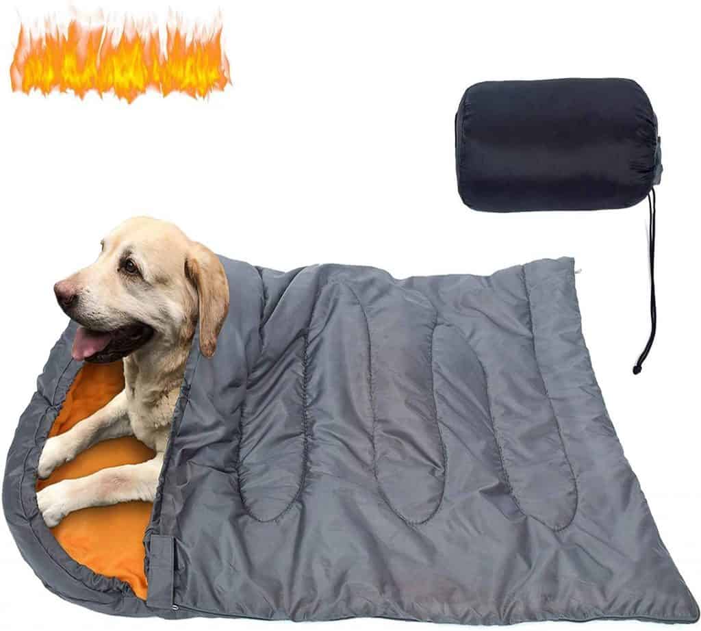 KUDES dog sleeping bag for cold weather camping hiking trips