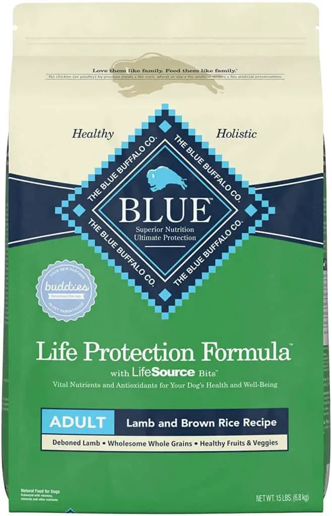 Blue Buffalo Life Protection Formula with lamb and brown rice for long lived dogs