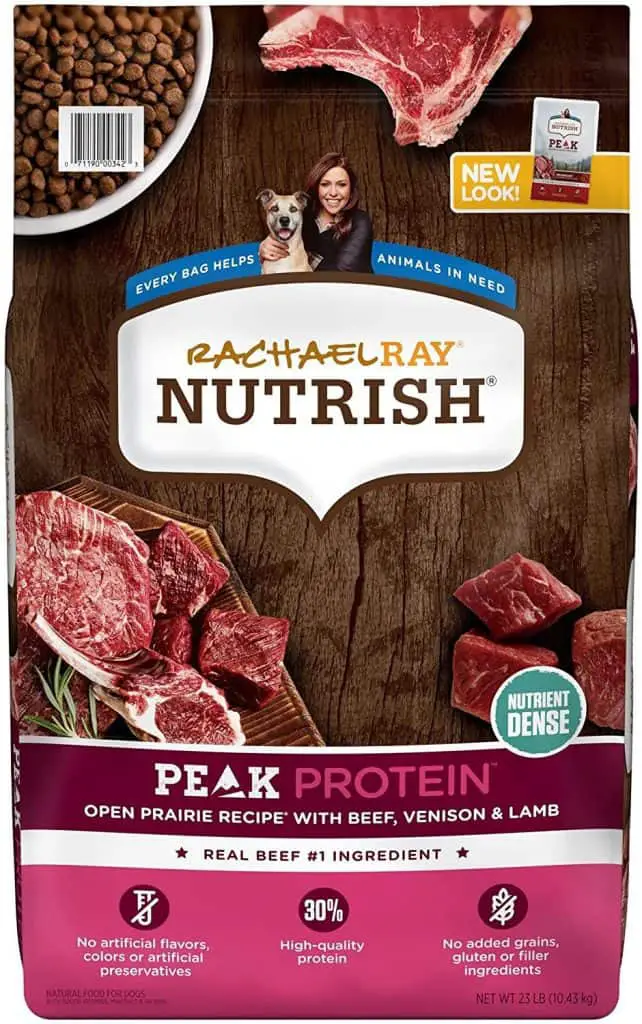 Rachael Ray Nutrish Peak Protein beef venison lamb meal high meat content