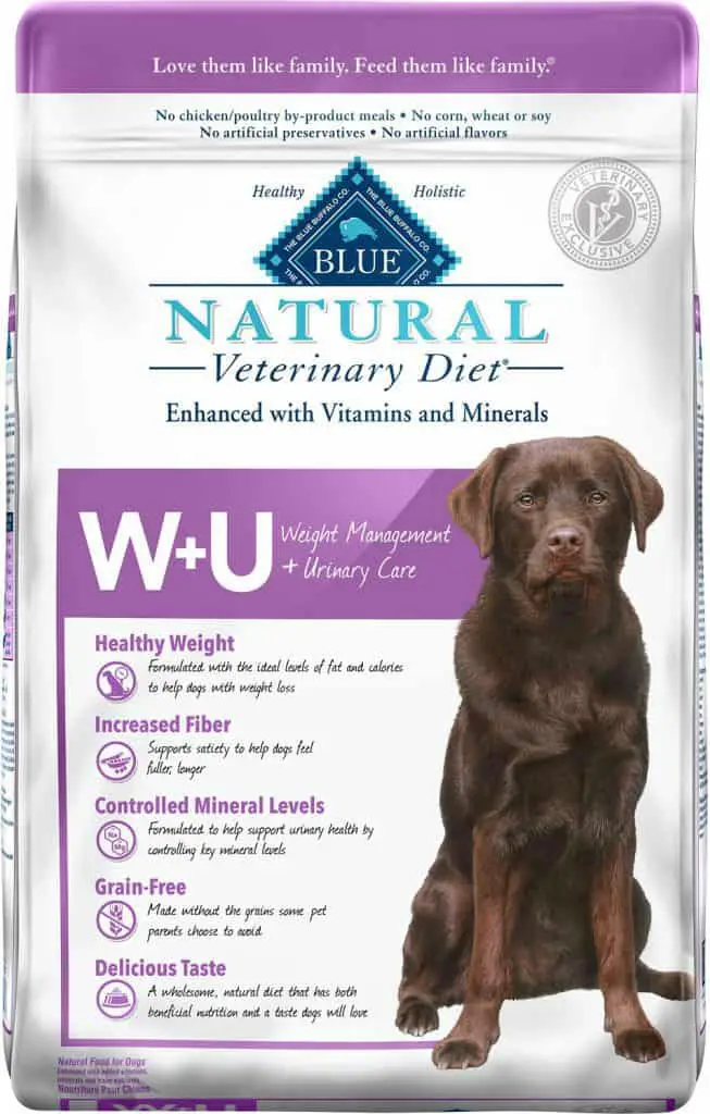 Blue Buffalo Natural Veterinary Diet W+U weight urinary dog food