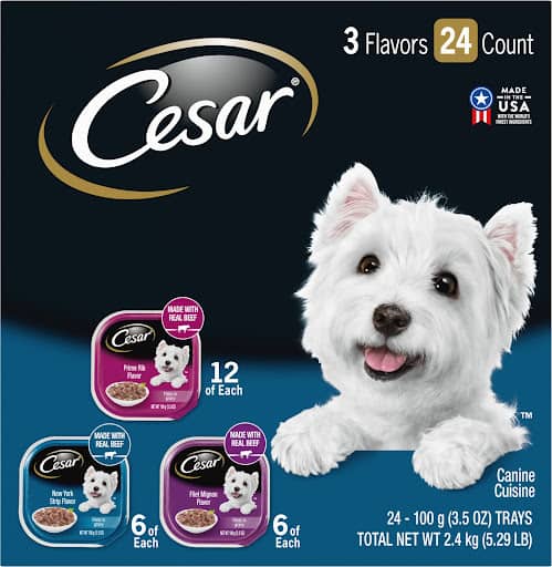 Cesar canine cuisine filets wet dog food no tocopherols contains vitamin e