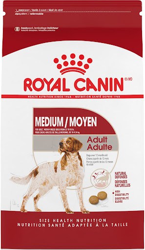 Royal Canin medium adult size health nutrition natural preservative great dog food