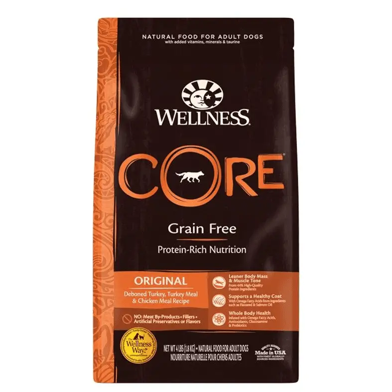 Wellness core natural grain free dry dog food source of methionine suplpement