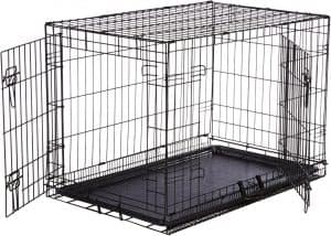 Amazon Basics Double Door Dog Crate budget choice for truck bed use